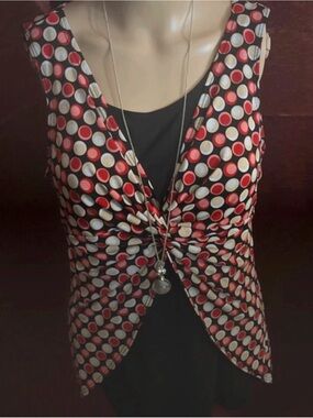 Only Mine Red, White & Black Polka Dot Twist-Front Tank Top